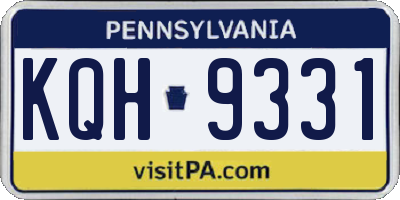 PA license plate KQH9331