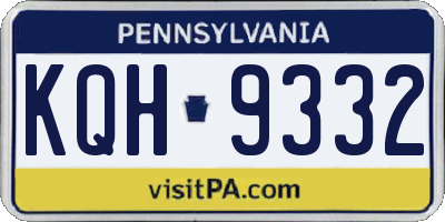 PA license plate KQH9332