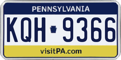 PA license plate KQH9366