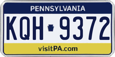 PA license plate KQH9372