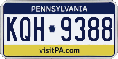 PA license plate KQH9388