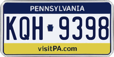 PA license plate KQH9398