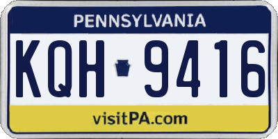 PA license plate KQH9416