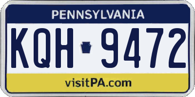 PA license plate KQH9472