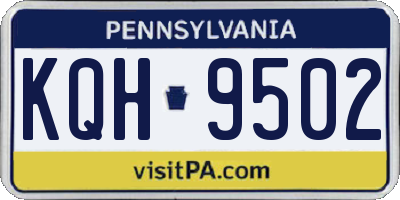 PA license plate KQH9502