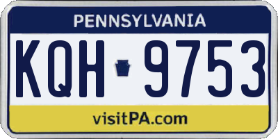 PA license plate KQH9753