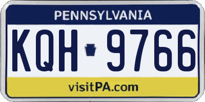 PA license plate KQH9766