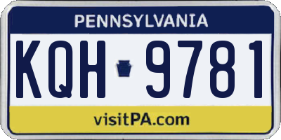 PA license plate KQH9781