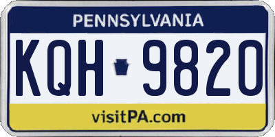 PA license plate KQH9820