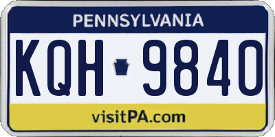 PA license plate KQH9840