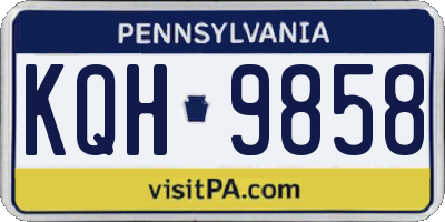 PA license plate KQH9858