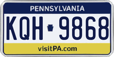 PA license plate KQH9868