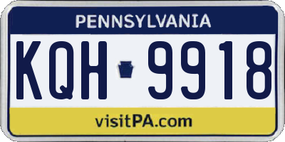 PA license plate KQH9918