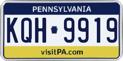 PA license plate KQH9919