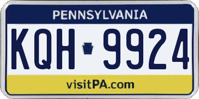 PA license plate KQH9924