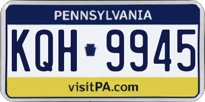 PA license plate KQH9945
