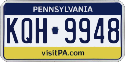 PA license plate KQH9948