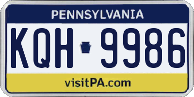 PA license plate KQH9986