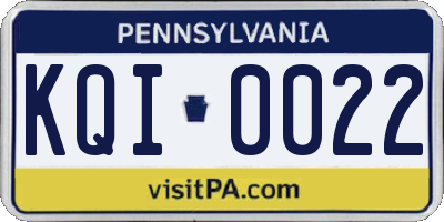 PA license plate KQI0022