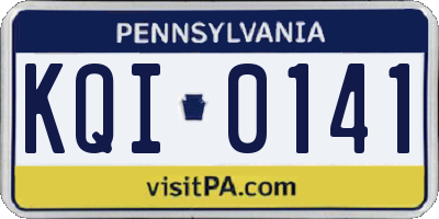 PA license plate KQI0141