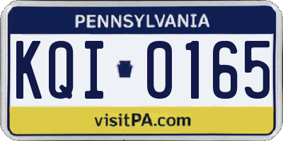 PA license plate KQI0165