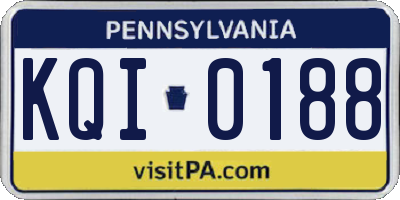 PA license plate KQI0188