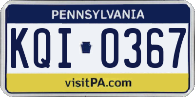 PA license plate KQI0367