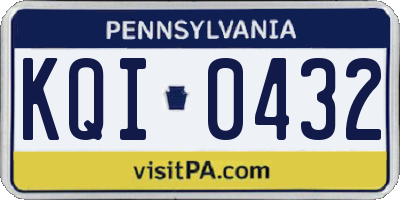 PA license plate KQI0432