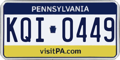 PA license plate KQI0449