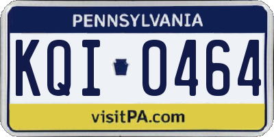 PA license plate KQI0464