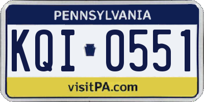 PA license plate KQI0551