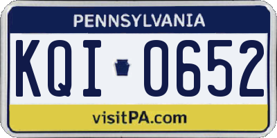 PA license plate KQI0652