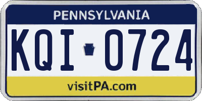 PA license plate KQI0724
