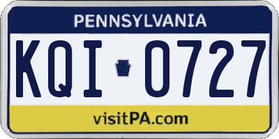 PA license plate KQI0727