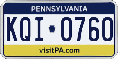 PA license plate KQI0760