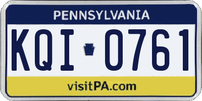 PA license plate KQI0761