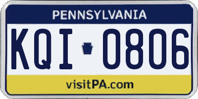 PA license plate KQI0806
