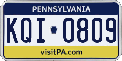 PA license plate KQI0809