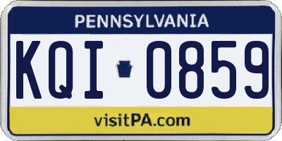PA license plate KQI0859