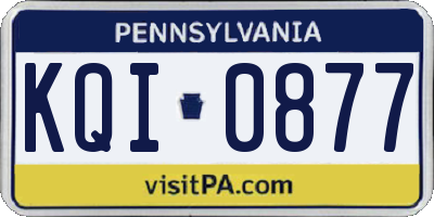 PA license plate KQI0877