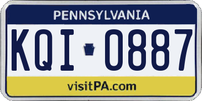 PA license plate KQI0887