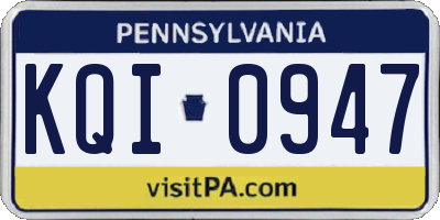 PA license plate KQI0947