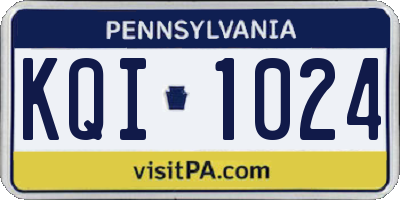 PA license plate KQI1024