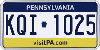 PA license plate KQI1025