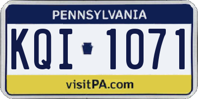 PA license plate KQI1071