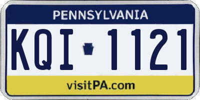 PA license plate KQI1121