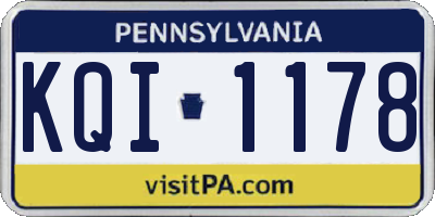 PA license plate KQI1178