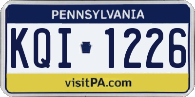 PA license plate KQI1226