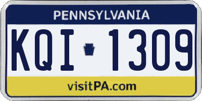 PA license plate KQI1309