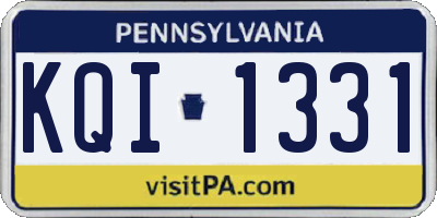 PA license plate KQI1331